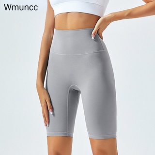 Wmuncc 女士運動緊身褲彈性高腰瑜伽七分褲膝蓋長度跑步速乾健身房健身緊身褲短褲女