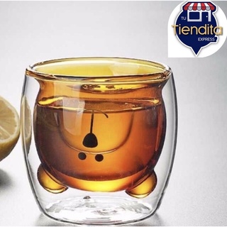 可愛小熊水杯 耐熱雙層玻璃杯 家用咖啡杯 透明玻璃杯