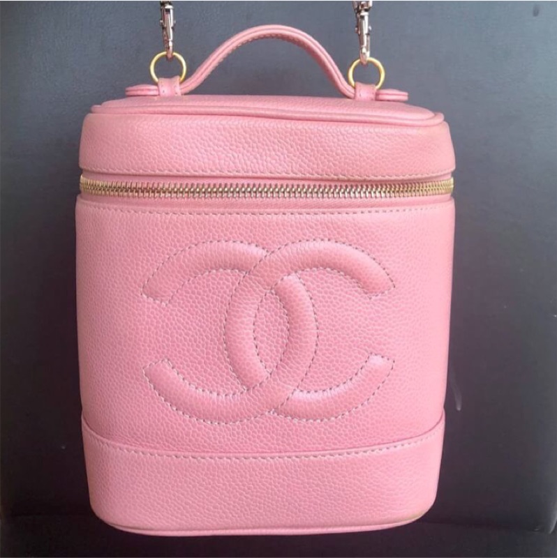 Chanel vintage vanity case香奈兒復古化妝包 稀有粉色
