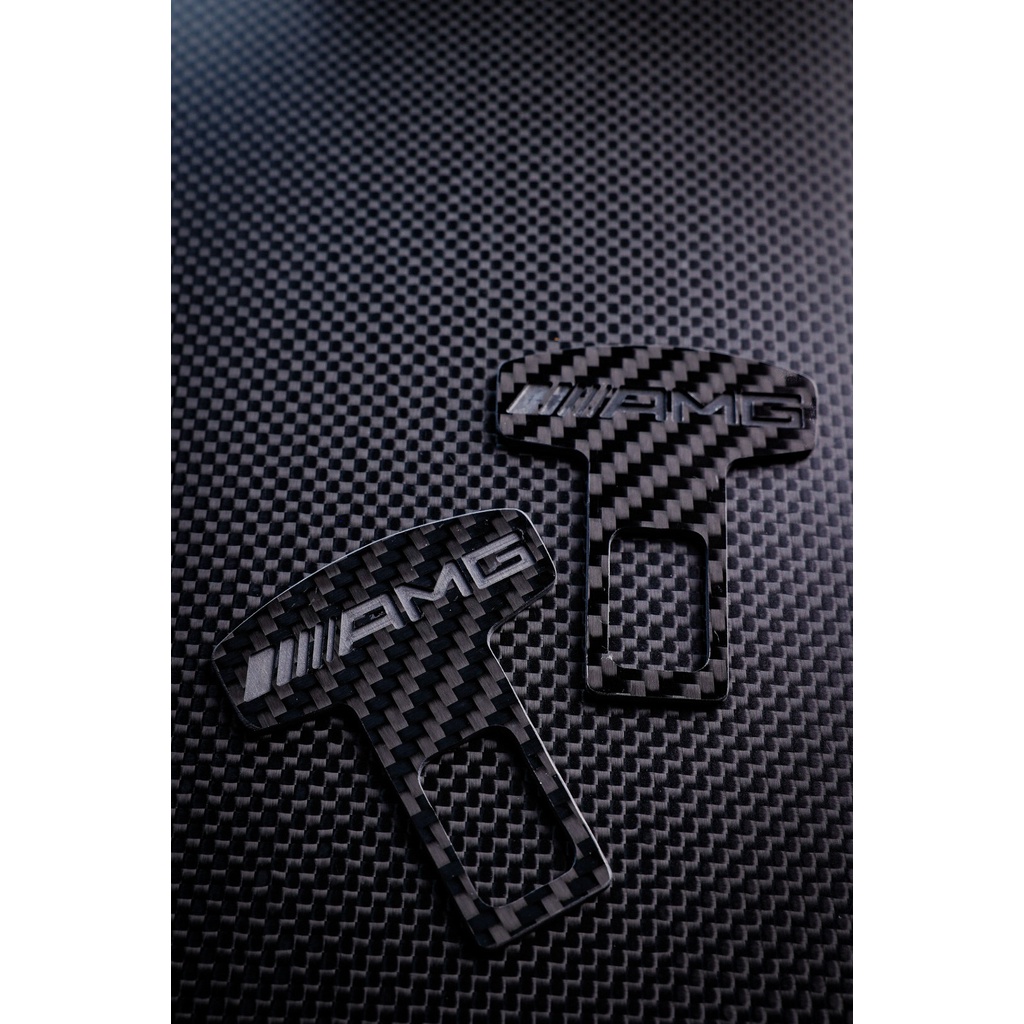 AMG 賓士專用正碳纖維安全帶扣 汽車安全帶扣