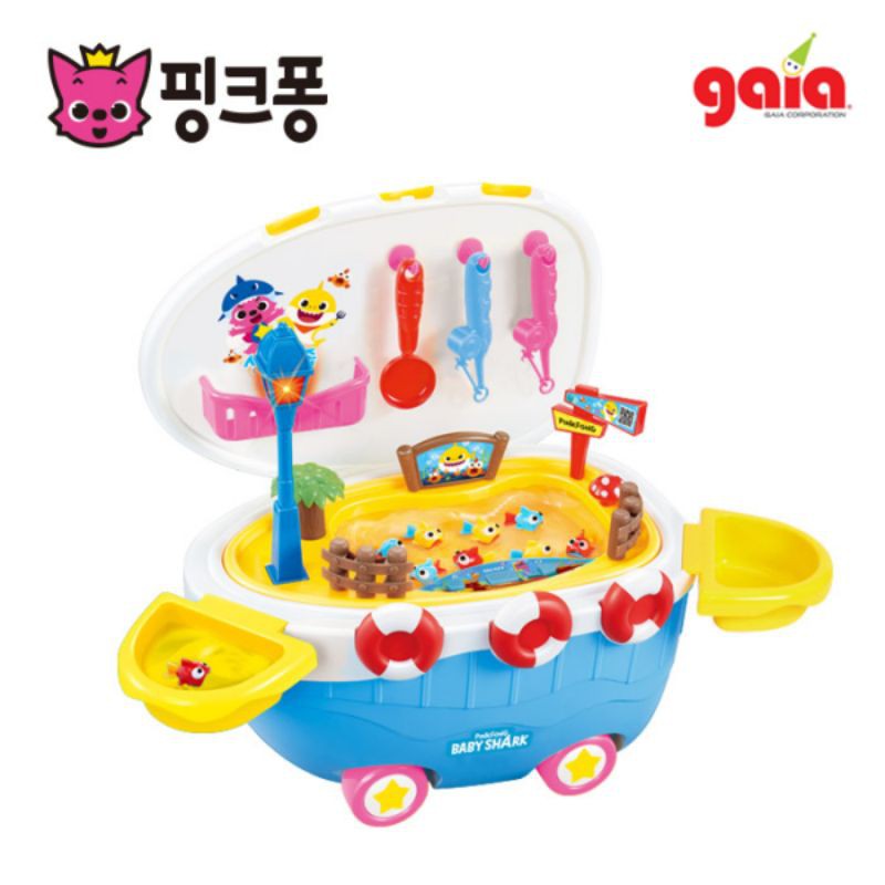 韓國境內版 PINKFONG 碰碰狐 鯊魚寶寶 歡樂釣魚組 二合一聲光滑步車 聲光玩具 滑步車 親子釣魚玩具 鯊魚家族
