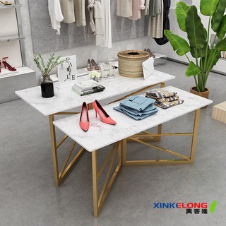 興客隆 餐桌 大理石 服裝店展示桌 北歐 簡約 現代 長條桌 展示臺 傢俱 628