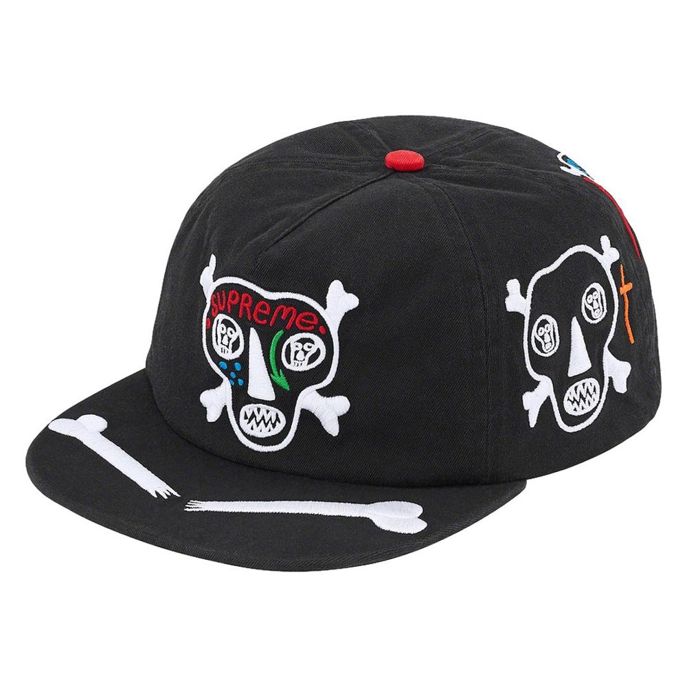 SUPREME SS21 SKULLS 5-PANEL 刺繡 五片帽 / 滑板帽 (BLACK 黑色) 化學原宿