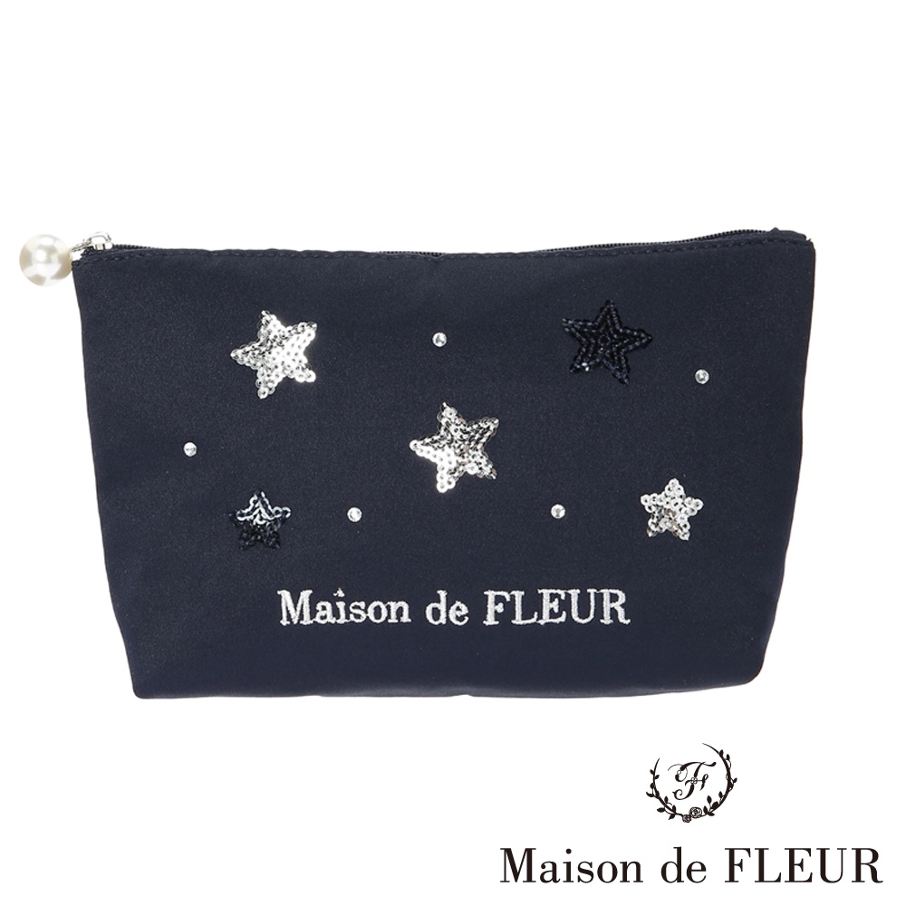Maison de FLEUR 銀河系列星星亮片手拿包(8A22FJJ4000)