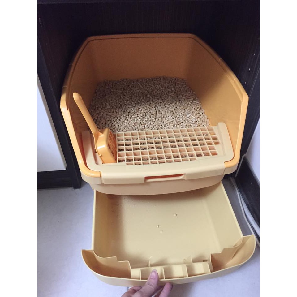 IRIS樂淘淘雙層貓砂盆(無蓋) RCT-530 黃色 適木屑砂+沙奇木屑沙（18.14kg+16.2kg)