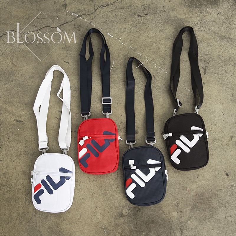 FILA LOGO BAG 黑 白 紅 深藍 腰包 側背包 基本四款