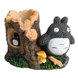卡漫城 - 龍貓 筆筒 樹屋 Totoro 仿陶瓷 poly 材質 宮崎駿 公仔 桌上擺飾 豆豆龍 卡通 木材造型