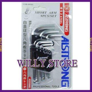 【WILLY STORE】ALSTRONG CDB-09MS 高品質 S-2白球短型六角板手組 9支組