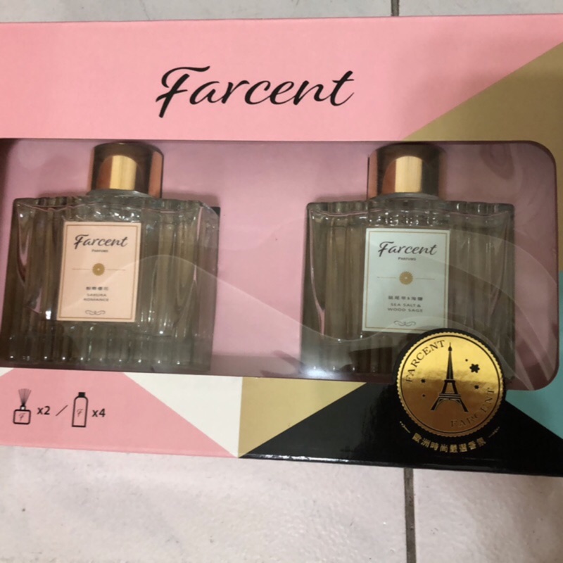 Farcent香水室內擴香組正裝120ml*2 補充液90ml*4