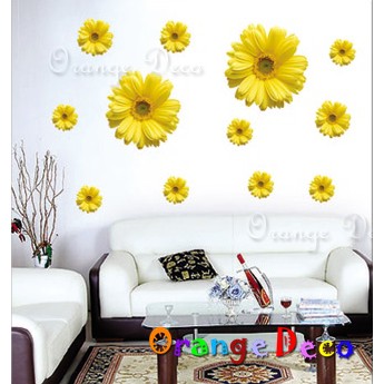 【橘果設計】黃色雛菊 壁貼 牆貼 壁紙 DIY組合裝飾佈置