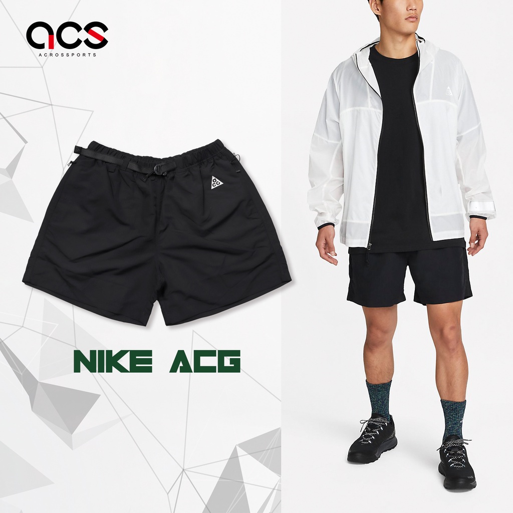 Nike 短褲 ACG Trail 男款 黑 腰帶 膝上褲 越野 戶外 工裝 拉鍊口袋 【ACS】 CZ6705-014