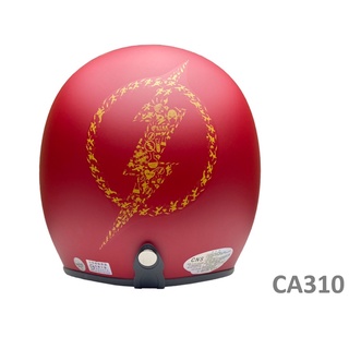 EVO 安全帽 CA-310 復古帽 正義聯盟(2)-閃電俠 消光磚紅 半罩 半拆洗 正版授權