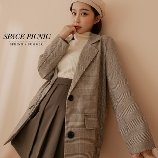 Space Picnic｜千鳥格紋西裝外套-2色【C21073046】