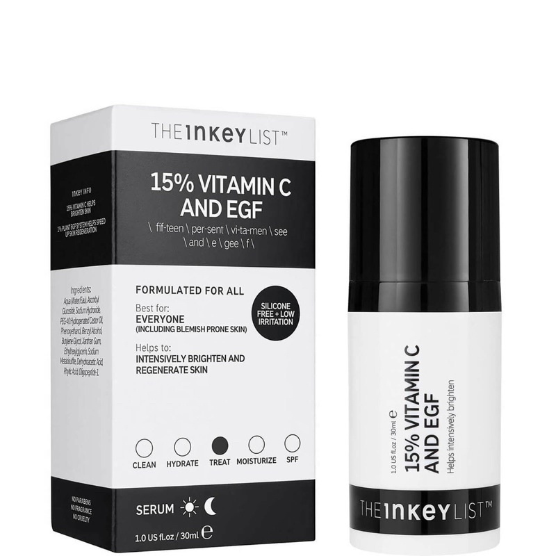 現貨The INKEY List- 15% Vitamin C and EGF Serum 30ml 維生素C+EGF