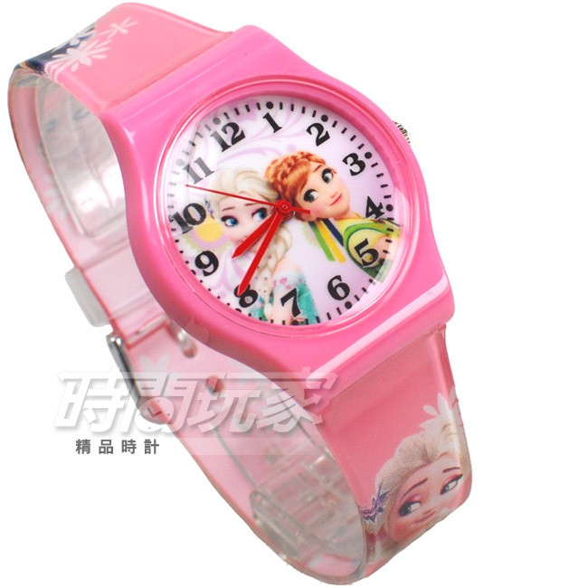 Disney 迪士尼 時尚卡通手錶 冰雪奇緣 艾莎公主 安娜公主 手錶 數字 女錶 粉紅色 D冰雪大P4【時間玩家】