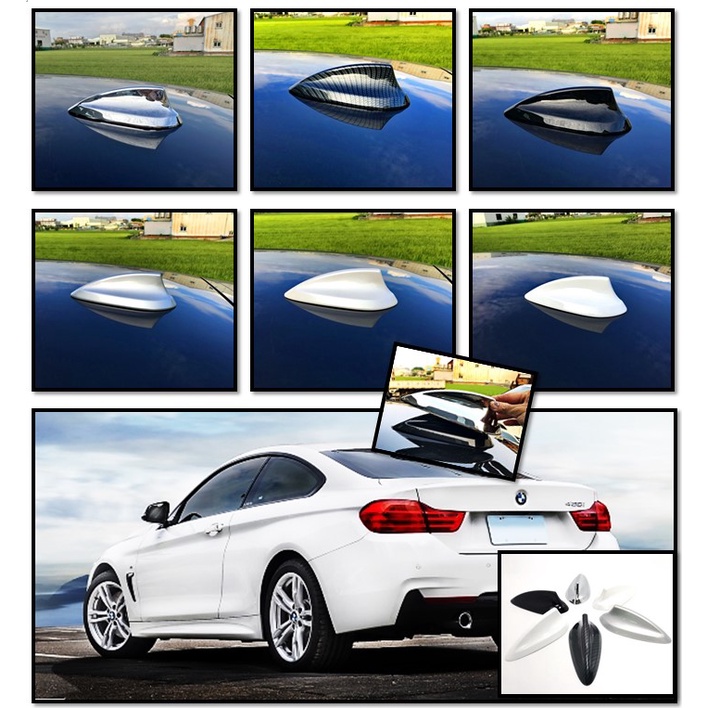 圓夢工廠 BMW F32 420 428 430 435 440 改裝 鯊魚鰭天線蓋飾貼 鍍鉻銀 碳纖紋 烤漆黑 銀 白