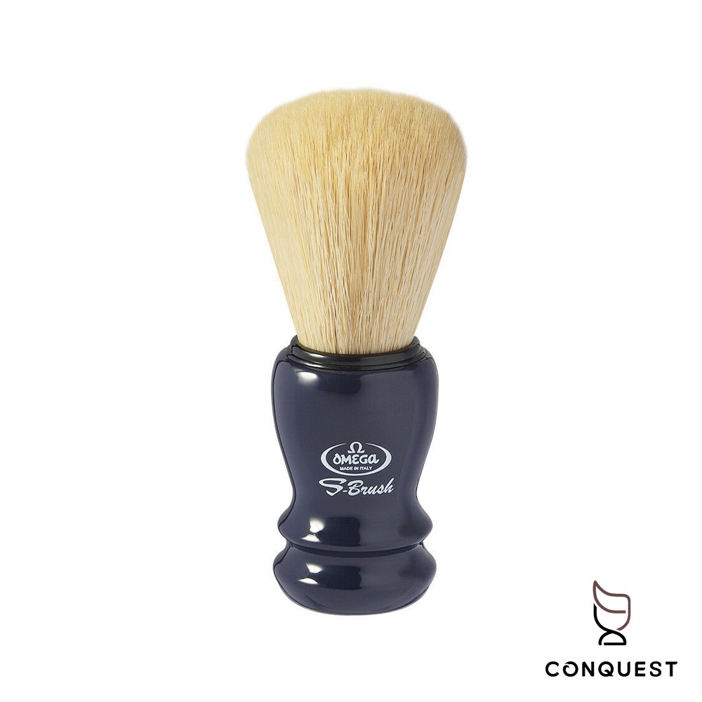 【 CONQUEST 】義大利 OMEGA 專業修容鬍刷品牌 S10108 刮鬍刷 S-Brush 合成纖維刷 刷毛柔軟