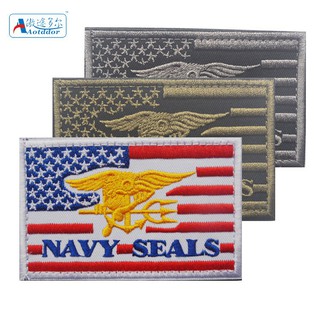 美國國旗 美國海豹突擊隊NAVY SEALS补丁徽章臂章布章魔術貼魔鬼氈8*5CM
