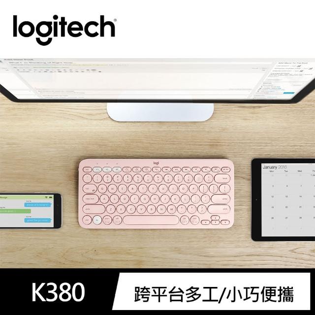 二手 羅技無線藍芽鍵盤 K380 注音粉紅色