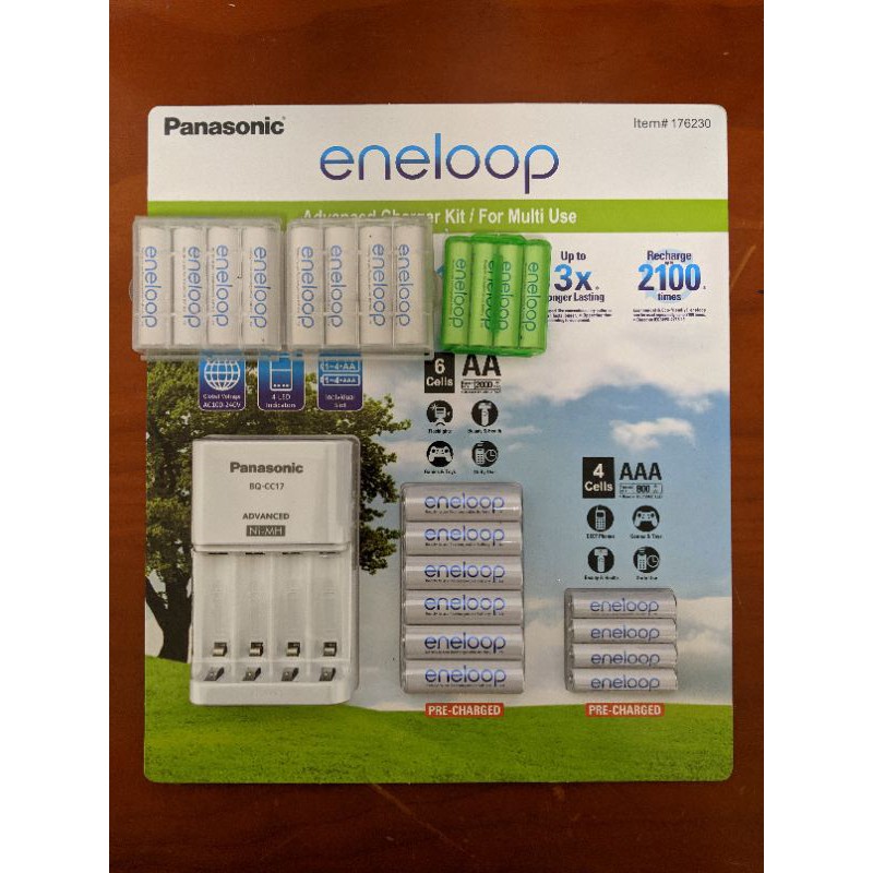 Panasonic充電電池組（eneloop）加贈8顆三號和4顆四號