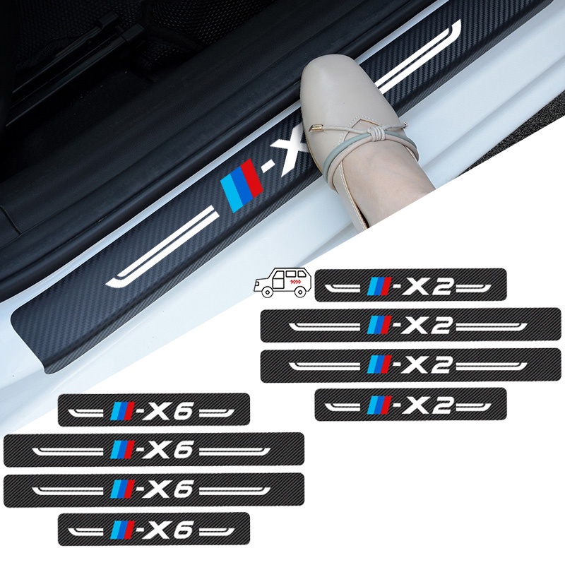 BMW 寶馬 X1 X2 X3 X4 X5 X6 X7 碳纖維車門門檻門檻防刮膜貼紙保護貼帶貼花配件