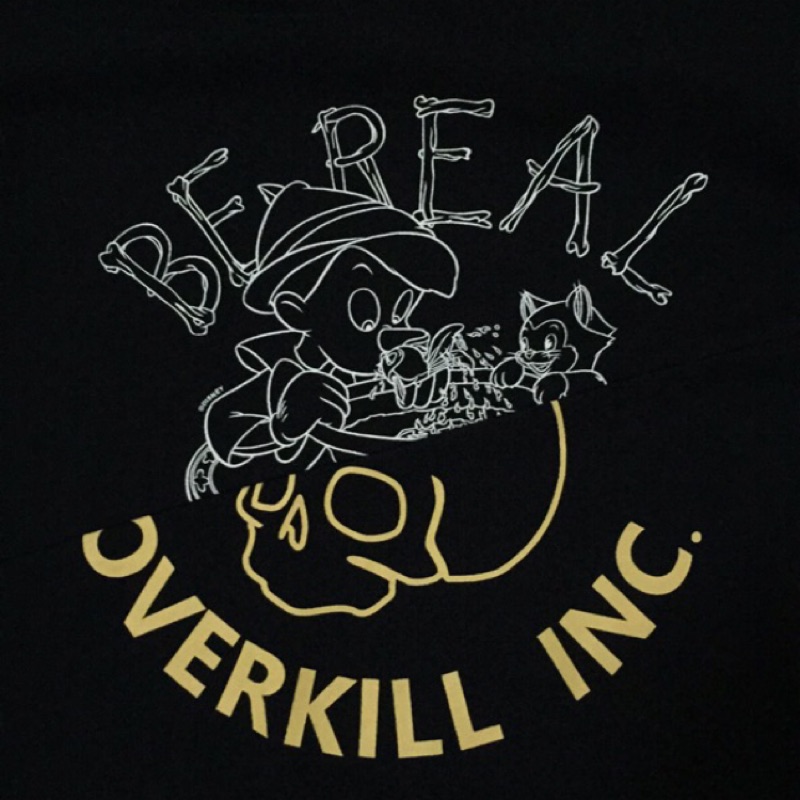 Overkill 短t 聯名系列 小木偶 迪士尼 remix m黑色 T恤