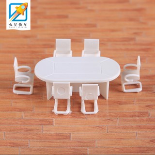 *5號模具館* 會議桌椅模型套裝 手工diy製作材料沙盤模擬桌子假桌椅小迷你椅子