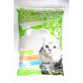 優旺寵物 (7包合購賣場)Sweet Cat檸檬香貓砂(粗球粒形)香性貓砂粗球砂5L(約3.8公斤)/大球砂/粗砂