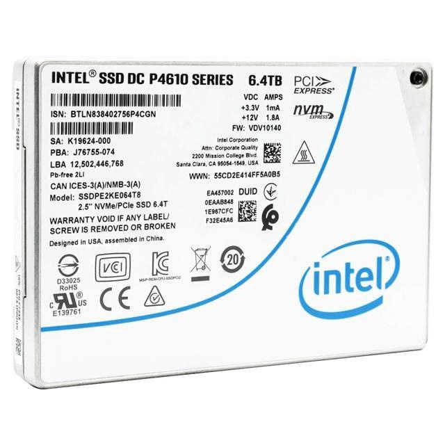 全新 Intel/英特爾 SSD DC P4610 6.4T U2 NVME 企業級 SSD 固態硬盤 TLC