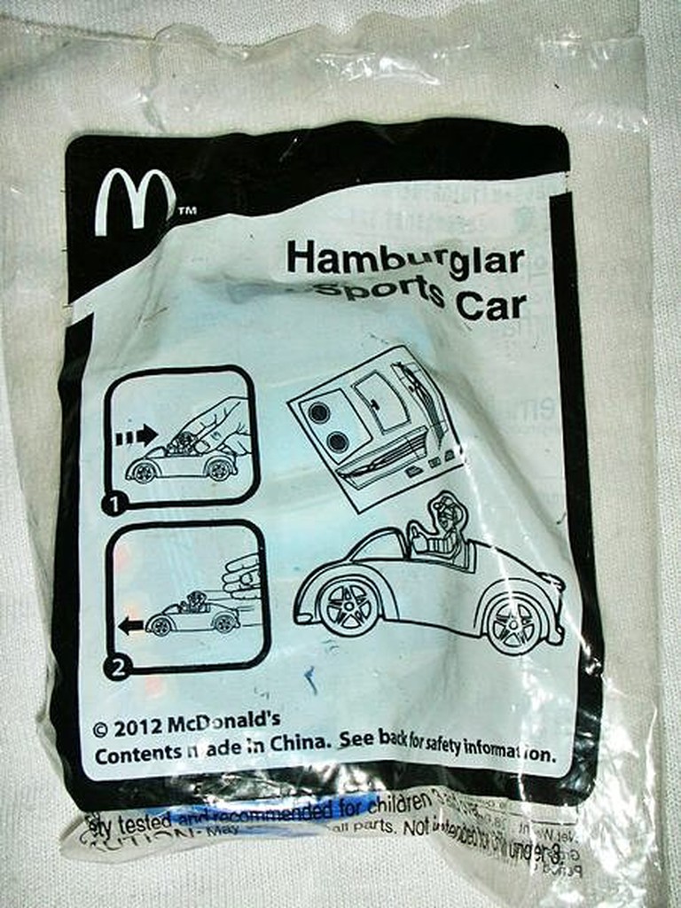aaL.(企業寶寶玩偶娃娃)全新未拆封2012年麥當勞發行漢堡神偷迴力跑車公仔!--值得擁有!