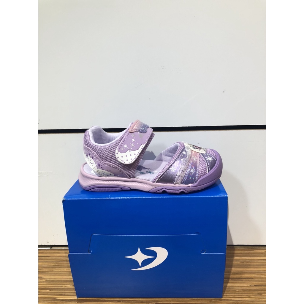 【MOONSTAR】女童款 護趾涼鞋 迪士尼系列冰雪奇緣 2E寬楦 紫色 - DNC12991