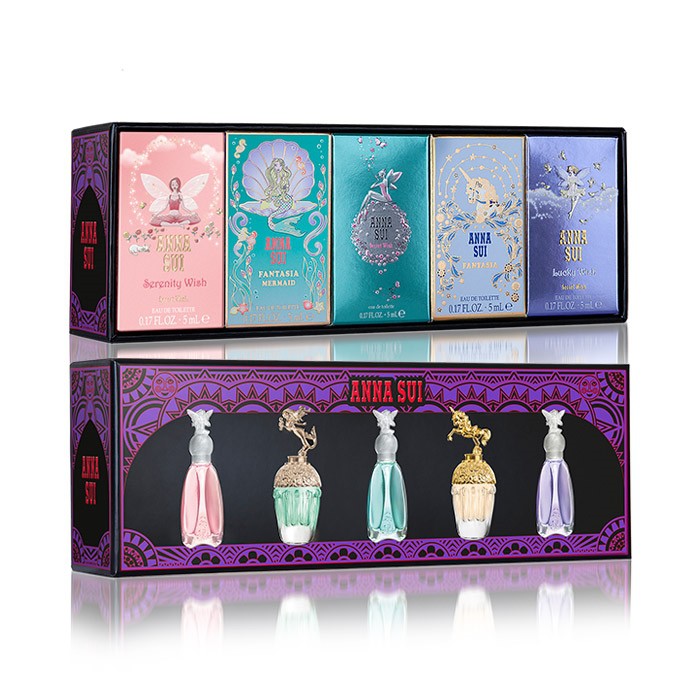Anna Sui 安娜蘇童話精靈小香水禮盒5ml 5入 獨角獸 美人魚 花悅 許願 幸運 沒有名字的香水店 蝦皮購物