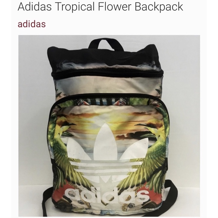 adidas熱帶花卉熱帶鳥後背包