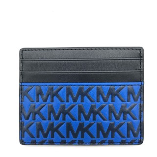 清倉特價 MICHAEL KORS 信用卡夾 卡片夾 真皮皮革 悠遊卡夾 證件夾 M90860 藍色MK(現貨)