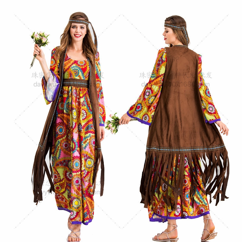 迪斯科嬉皮士演出服角色扮演復古70年代hippie Costume 蝦皮購物