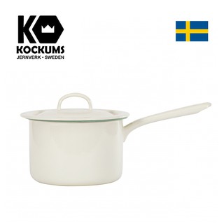 瑞典Kockums考庫姆 陶瓷 單柄湯鍋 奶油色 16cm帶蓋2.3L POT-004 現貨 廠商直送