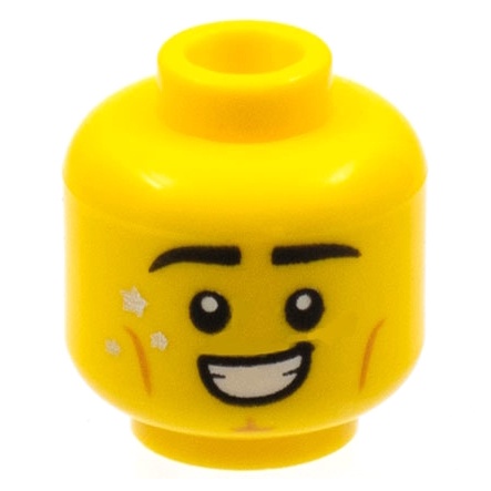 【小荳樂高】LEGO 第22代人偶包 6號 黃色 花式溜冰冠軍 臉上星星亮片 人頭/人偶頭 (71032)