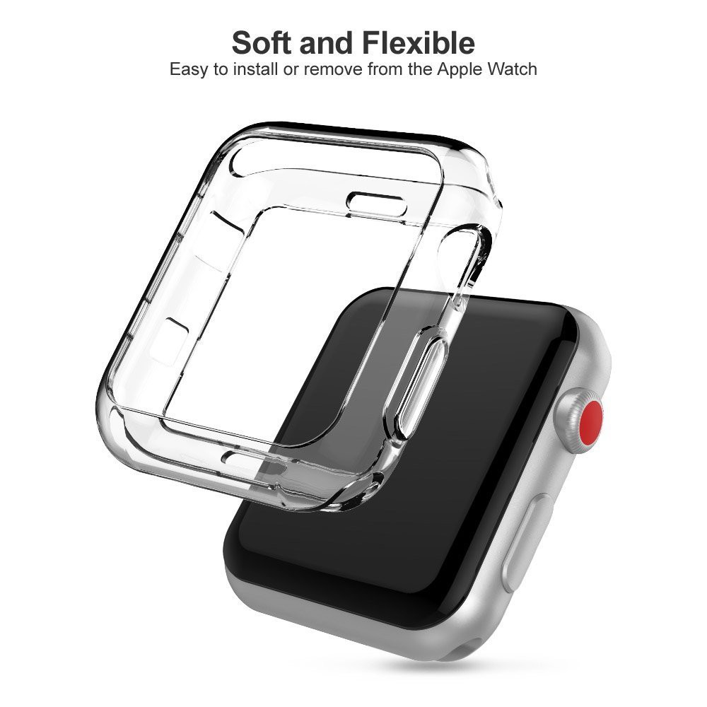 Tpu 軟殼適用於 Apple watch 6 SE 5 4 3 2 1 透明保護套適用於 iwatch 系列 38mm