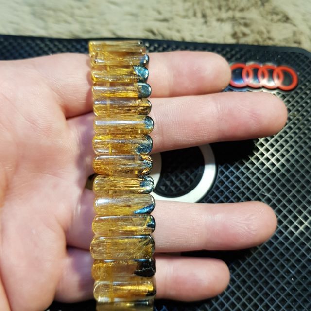 免運！批發價 稀有薄版咖啡鈦燕尾版 全透料 近滿絲鈦排 鈦晶手排 寬20mm 46克 手圍19 鈦金