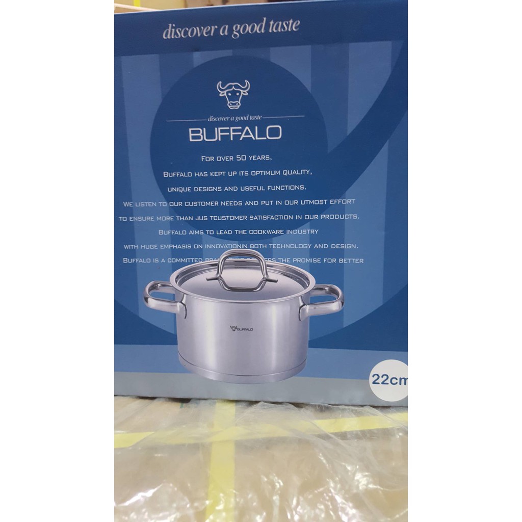 BUFFALO 牛頭牌 不鏽鋼湯鍋 雅登直身鍋 22cm 雙耳湯鍋 原廠正品