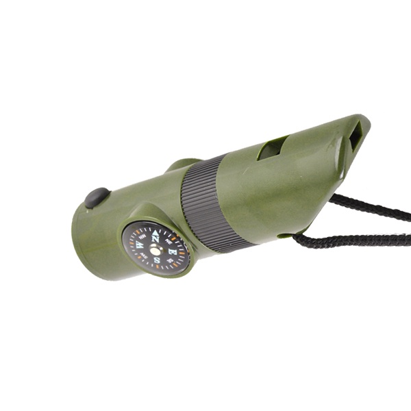 6000 多功能LED求生哨 指南針 溫度計 放大鏡 哨子手電筒 露營登山 童軍野外求生工具
