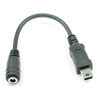 汽車音響電源輸出 Mini USB 5p-DC3.5x11mm 母座 充電轉接線 10公分 行車記錄器電源轉接