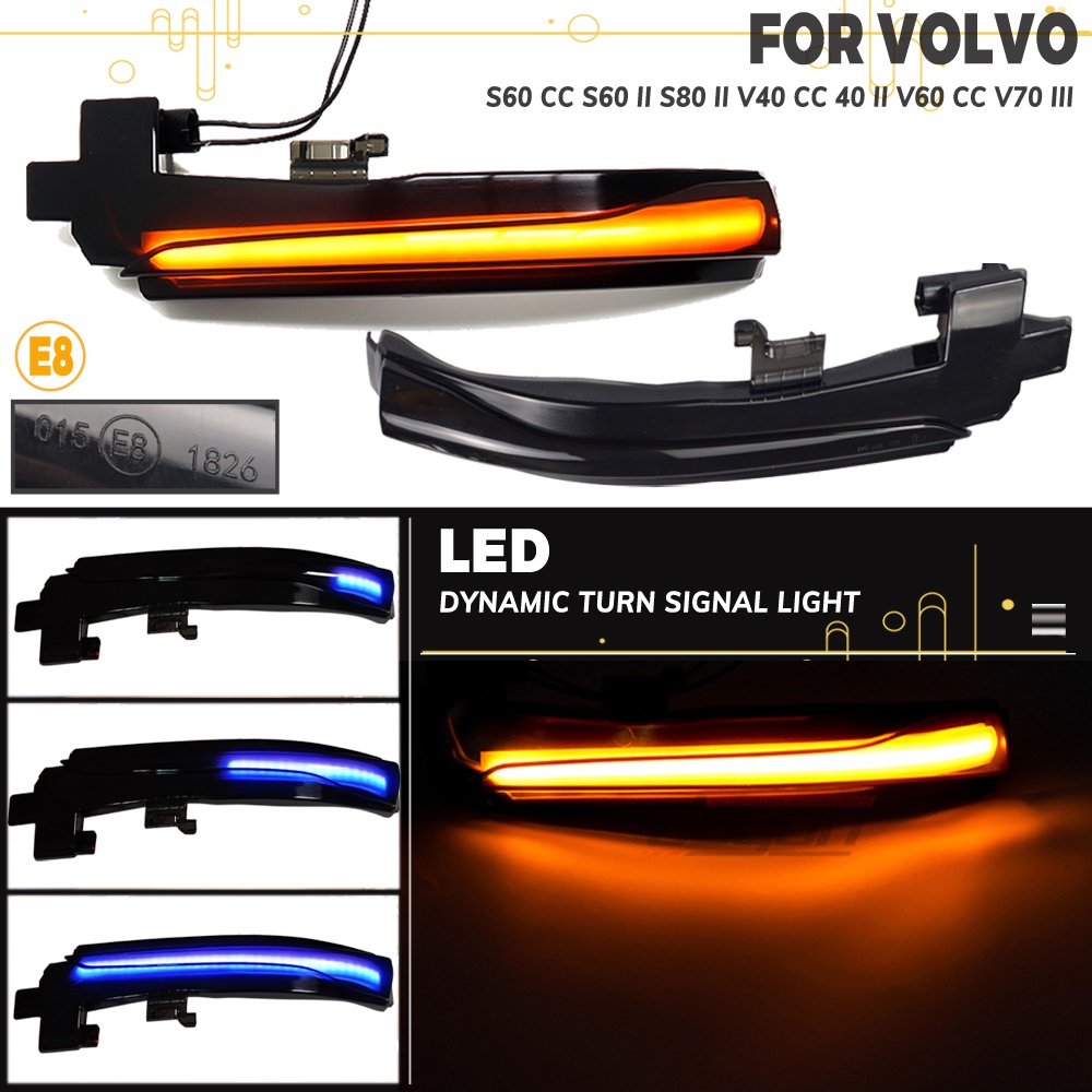 適用於 Volvo V40 CC II V60 S60 2011-2018 S80 V70 III LED 動態轉向燈的