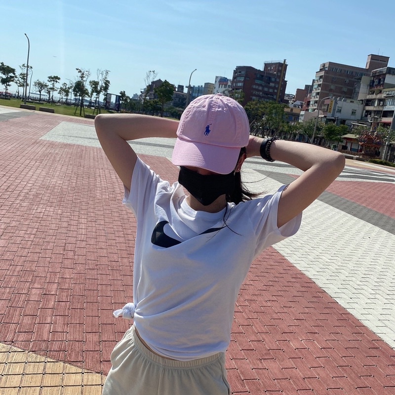 【KR_02】Polo Ralph 刺繡 logo 老帽 棒球帽 粉紅色