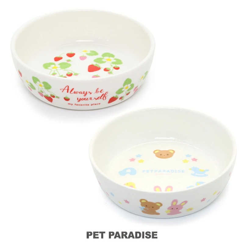 貝果貝果 日本 pet paradise 陶瓷可愛造型碗 [E688] 草莓 / 小熊兔子造型