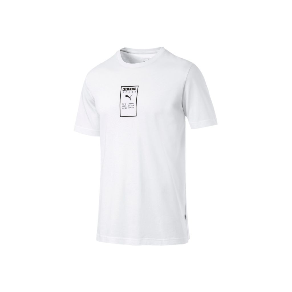 PUMA 男款基本系列Brand短袖T恤-白 854075-03