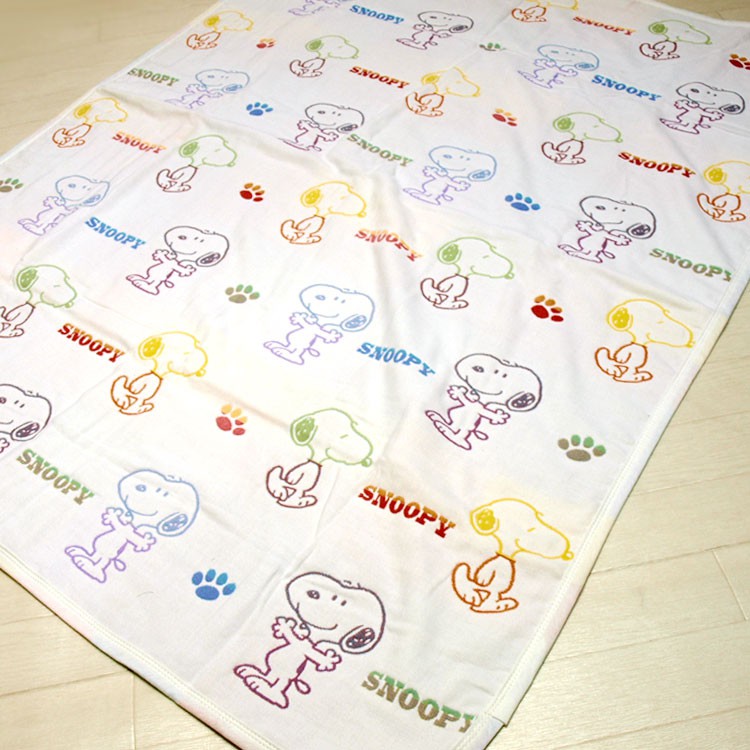 (現貨在台)日本正品西川SNOOPY 蓋毯 輕柔舒適 雙面 100%棉 五層紗 棉被 被子 史努比款(90x115cm)
