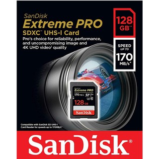 SanDisk Extreme Pro 128GB 128G SDXC SD C10 4K HD 170MB/s 記憶卡