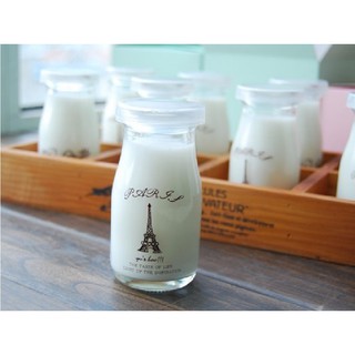 巴黎鐵塔帶蓋100ml耐高溫果凍布丁杯耐高溫玻璃瓶帶蓋自製優酪乳牛奶瓶慕斯烘焙工具