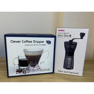 手沖咖啡組 Clever聰明濾杯加輕巧手搖磨豆機優惠組合 咖啡濾杯 手搖磨豆機 手沖咖啡 咖啡器具組合 {好好咖啡}